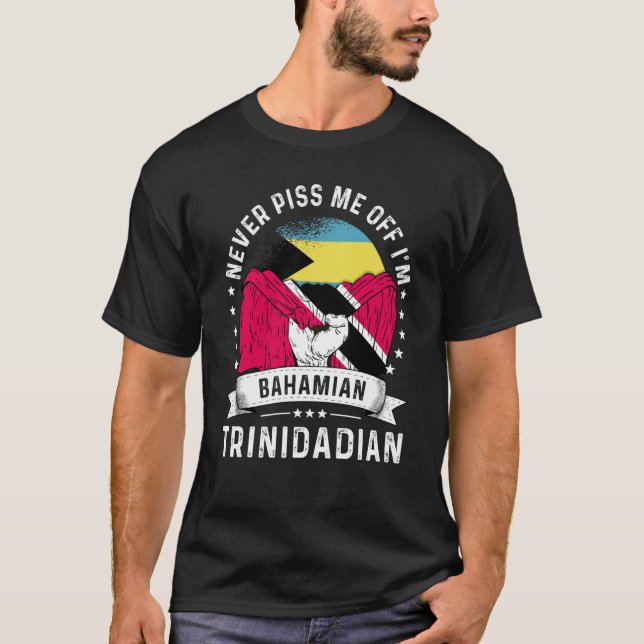Camiseta Bahamas Flag Trinidad&Tobago Grown  Humor Pride (Anverso)
