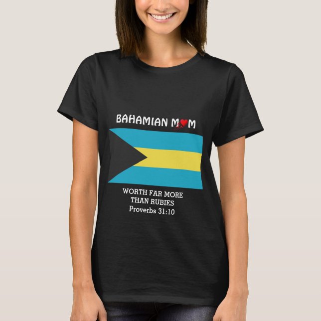 Camiseta BAHAMAS MOM VALE Más Que Rubies PROV 31 Negro (Anverso)