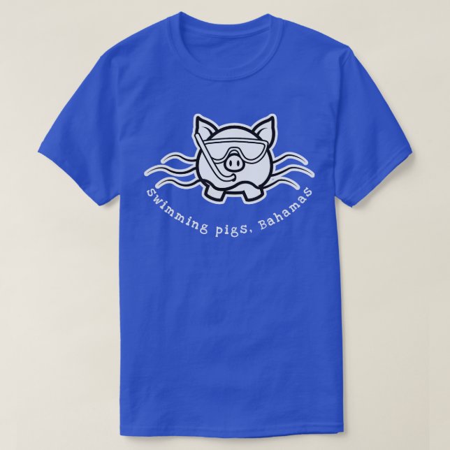 Camiseta Bahamas Natación de cerdo con máscara y tubo (Diseño del anverso)
