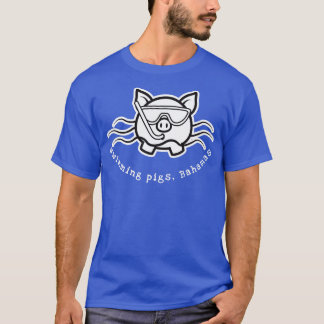 Camiseta Bahamas Natación de cerdo con máscara y tubo