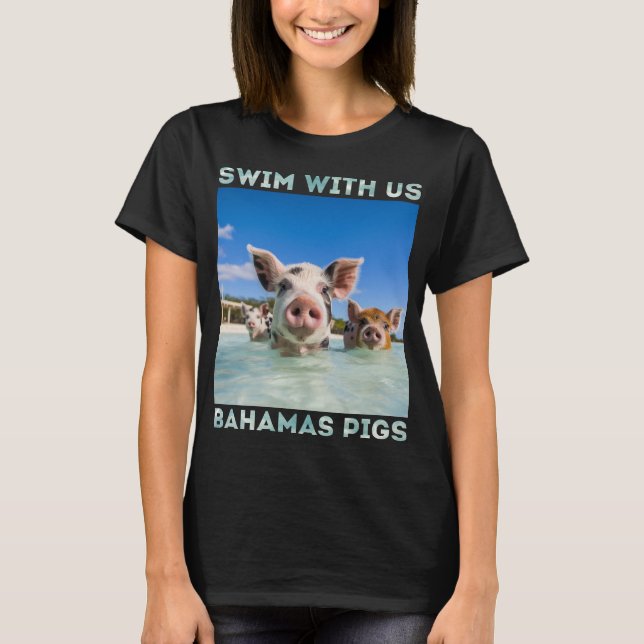 Camiseta Bahamas Nieve Cerdos Exuma (Anverso)