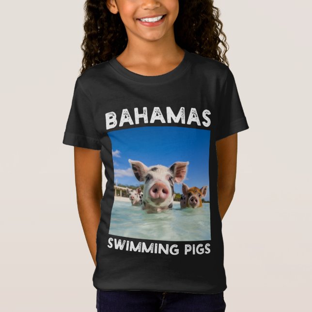 Camiseta Bahamas Nieve Cerdos Exuma (Anverso)