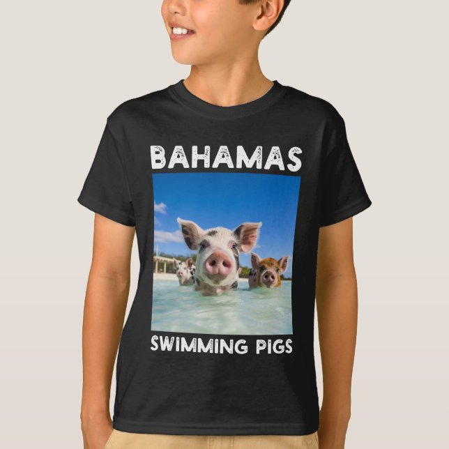Camiseta Bahamas Nieve Cerdos Exuma (Anverso)