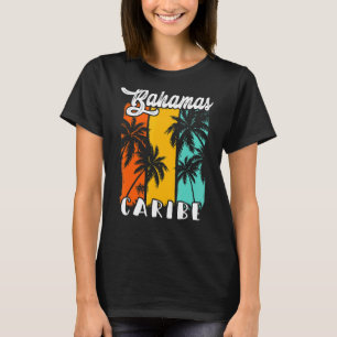 Camiseta Bahamas Palm Trees Beach Caribe Retro Fam