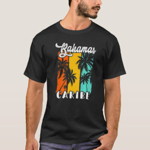Camiseta Bahamas Palm Trees Beach Caribe Retro Fam