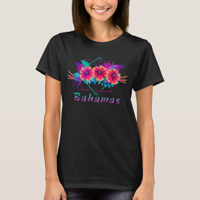 Camiseta Bahamas Regalos de playa de vacaciones de flores t (Anverso)