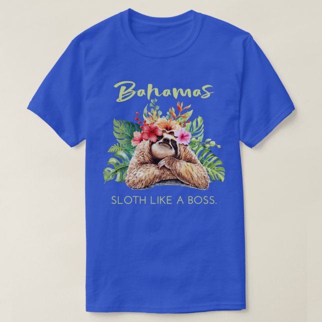 Camiseta Bahamas Sloth Like a Boss Vacation Souvenir Gift (Diseño del anverso)