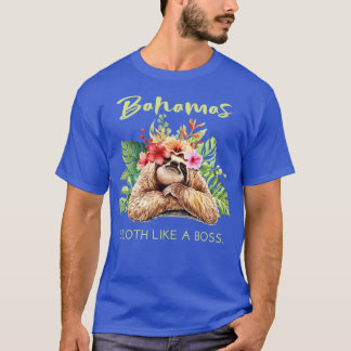 Camiseta Bahamas Sloth Like a Boss Vacation Souvenir Gift