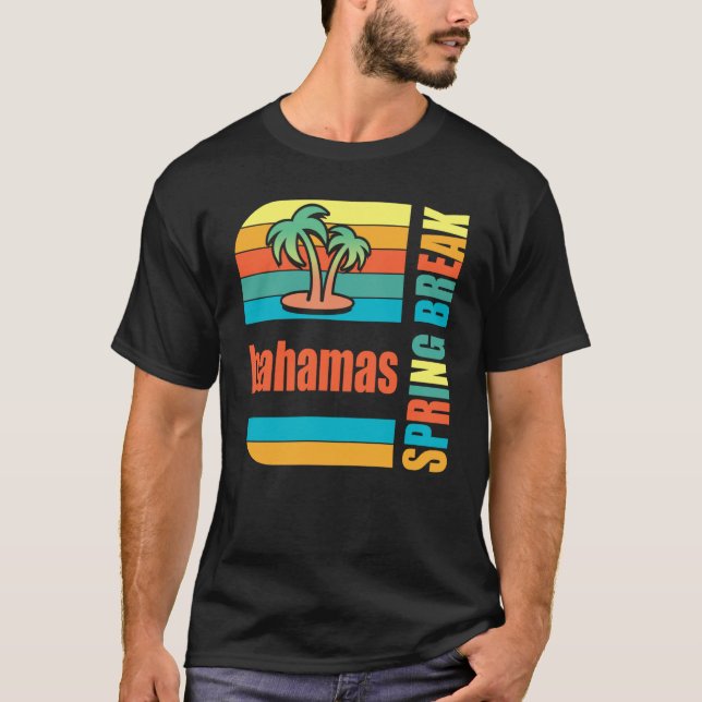 Camiseta Bahamas Spring Break High School Retro Beach Graph (Anverso)
