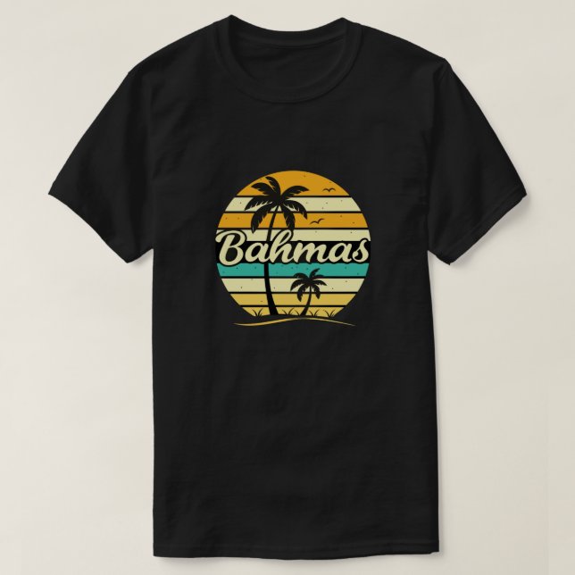 Camiseta Bahamas Sunset Retro Palm (Diseño del anverso)