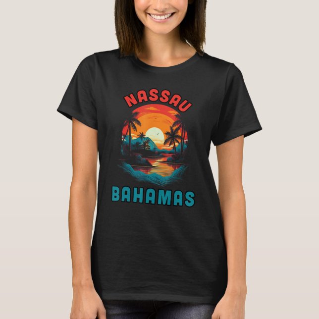 Camiseta Bahamas Tropical Sunset beach Souvenir Vacation (Anverso)
