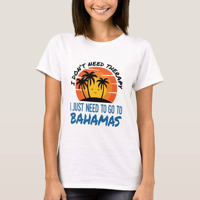 Camiseta Bahamas Vacaciones Terapia Tropical Beach Trip (Anverso)