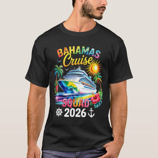 Camiseta Bahamas Vacation 2026 Squad Family Friends Matchin (Anverso)