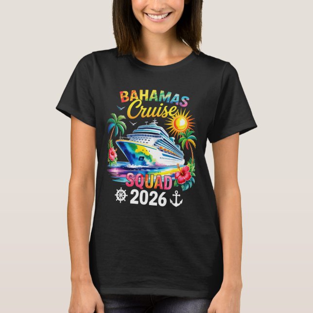 Camiseta Bahamas Vacation 2026 Squad Family Friends Matchin (Anverso)