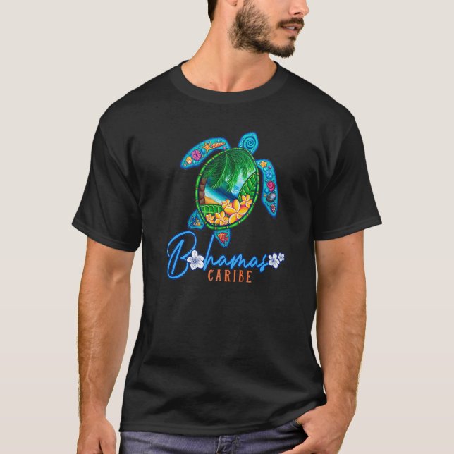 Camiseta Bahamas: Viaje familiar de turismo de tortuga mari (Anverso)