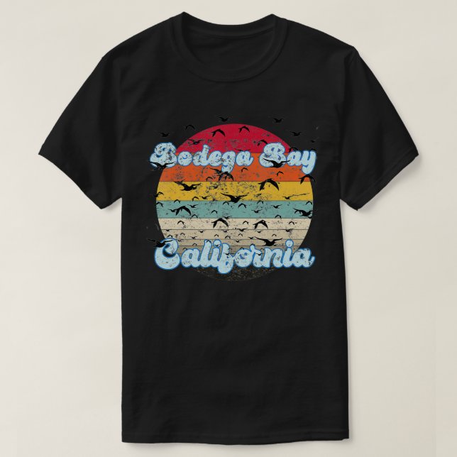 Camiseta Bahía de Bodega en California Los pájaros no son r (Diseño del anverso)