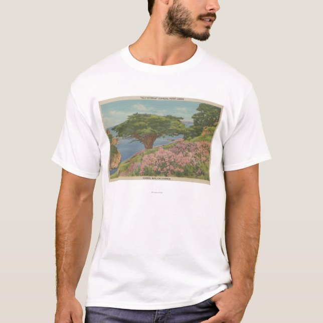 Camiseta Bahía de Carmel, CA - vista del árbol del "viejo (Anverso)