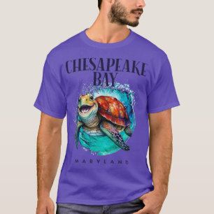 Camiseta Bahía de Chesapeake Maryland Acuarela Feliz Turba 