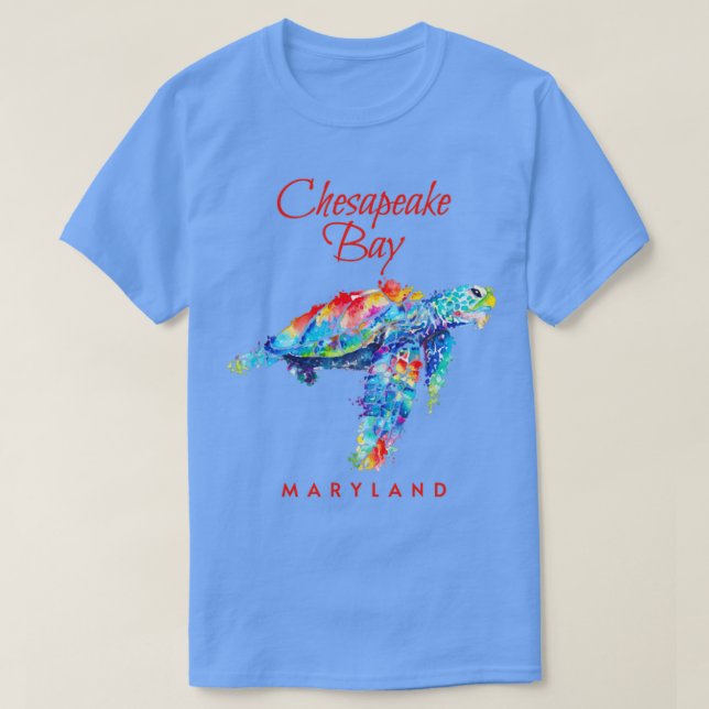 Camiseta Bahía de Chesapeake Maryland Acuarela Turba de mar (Diseño del anverso)