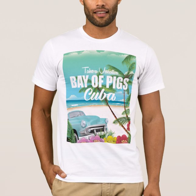 Camiseta Bahía de Cochinos, poster de vacaciones en la play (Anverso)