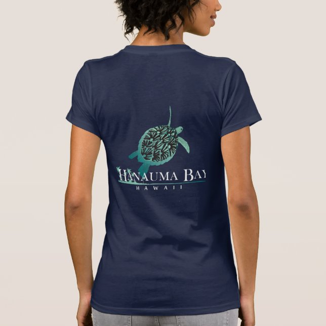 Camiseta Bahía de Hanauma de la tortuga de las islas de (Reverso)