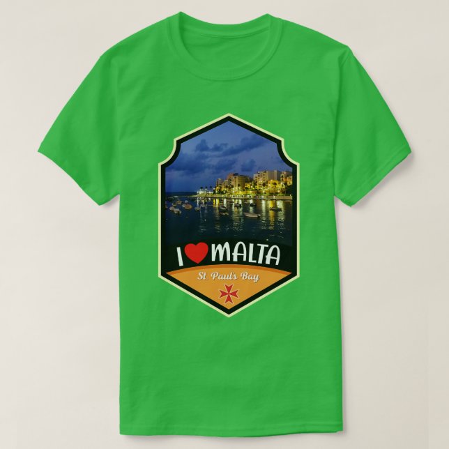 Camiseta Bahía de St Pauls en Malta (Diseño del anverso)