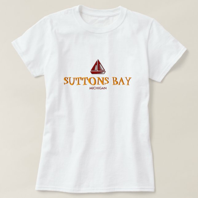 Camiseta BAHÍA de SUTTONS, MICHIGAN, muñeca de las señoras (Diseño del anverso)