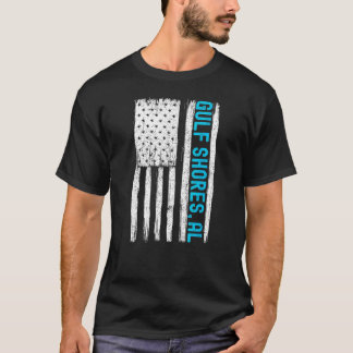 Camiseta Bahía del Golfo Alabama Souvenirs Hombres Bandera