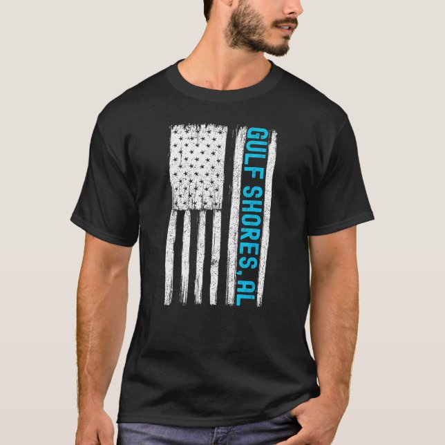 Camiseta Bahía del Golfo Alabama Souvenirs Hombres Bandera  (Anverso)