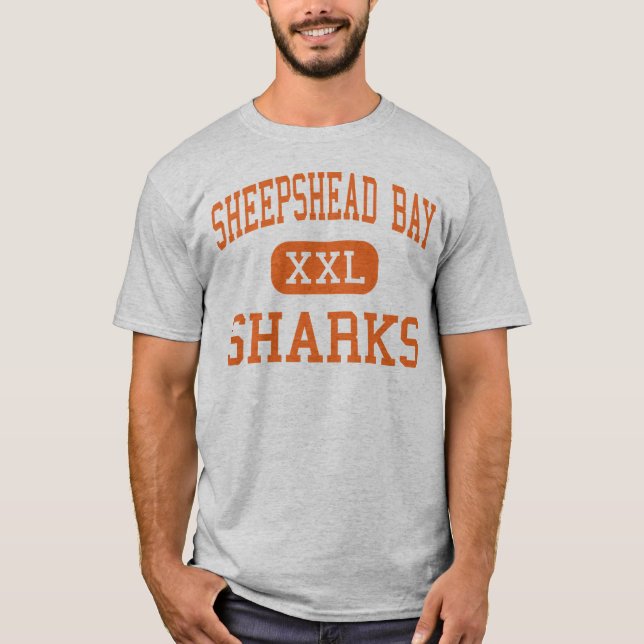 Camiseta Bahía del Sheepshead - tiburones - alta - Brooklyn (Anverso)
