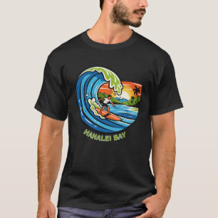 Camiseta Bahía Hanalei retro Kauai costa norte surf