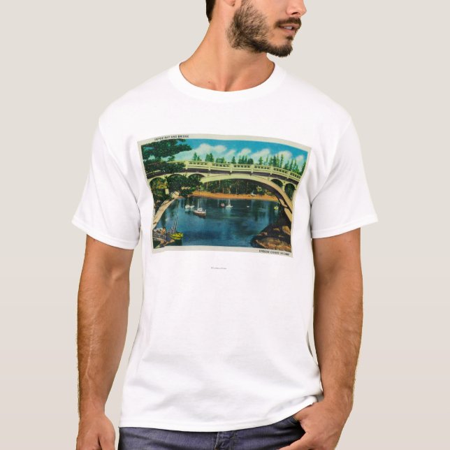 Camiseta Bahía y puente, bahía de Depoe de OregonDepoe, O (Anverso)