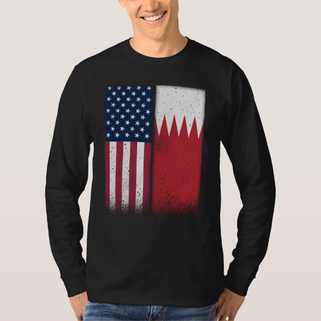 Camiseta Bahrain Bahraini American Flags Proud USA Bahrain (Anverso)