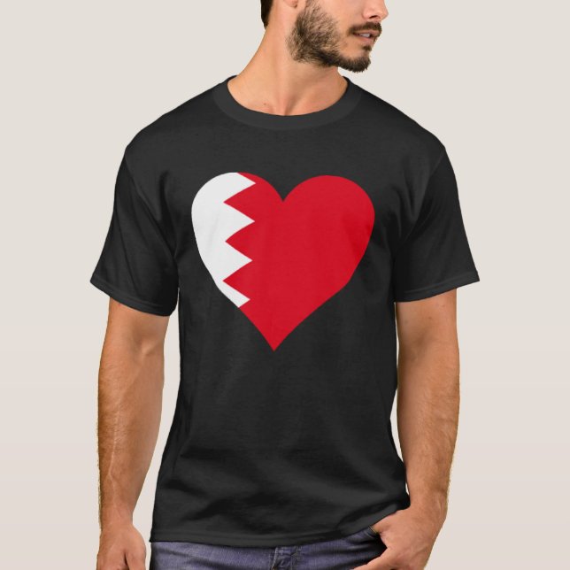 Camiseta Bahrain Flag Heart Bahrain Gifts Love Bahrain (Anverso)