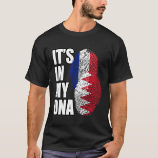 Camiseta Bahraini And French Mix DNA Flag Heritage