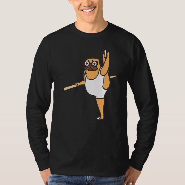 Camiseta Bailador de ballet de pug (Anverso)