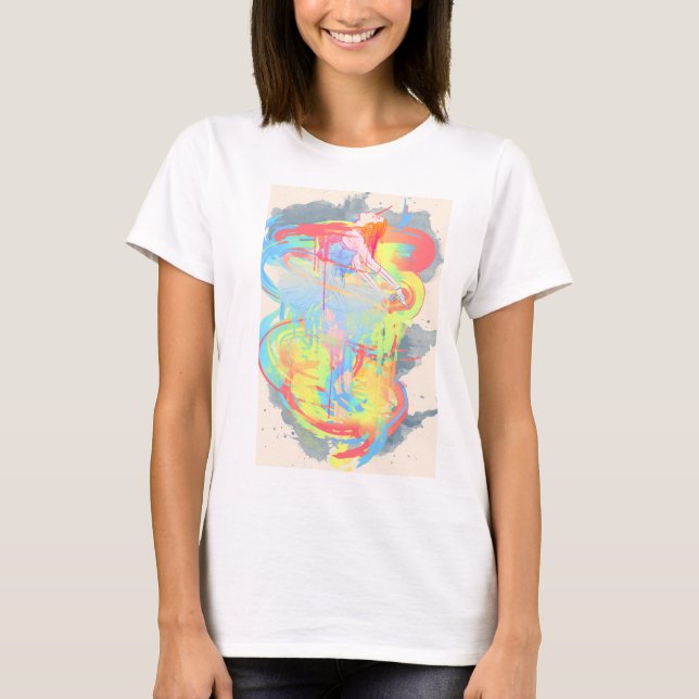 Camiseta Bailando Ballerina - acuarela (Anverso)