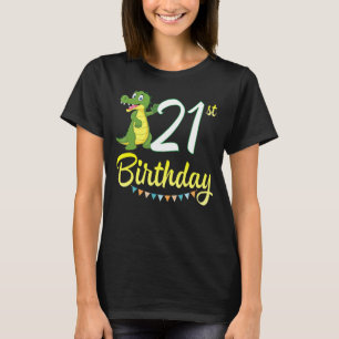 Camiseta Bailando cocodrilo Feliz cumpleaños 21 para mí 21