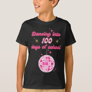 Camiseta Bailando En 100 Días De Escuela Con Disco Rosa Ba