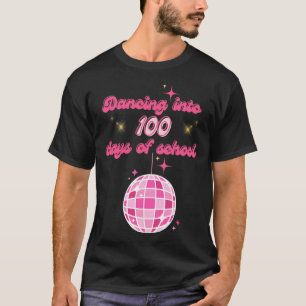 Camiseta Bailando En 100 Días De Escuela Con Disco Rosa Ba