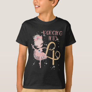Camiseta Bailando en cuarto cumpleaños Chica ballet Fiesta 
