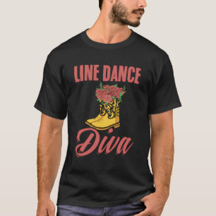 Camiseta Bailando en línea música country bailando vaqueros