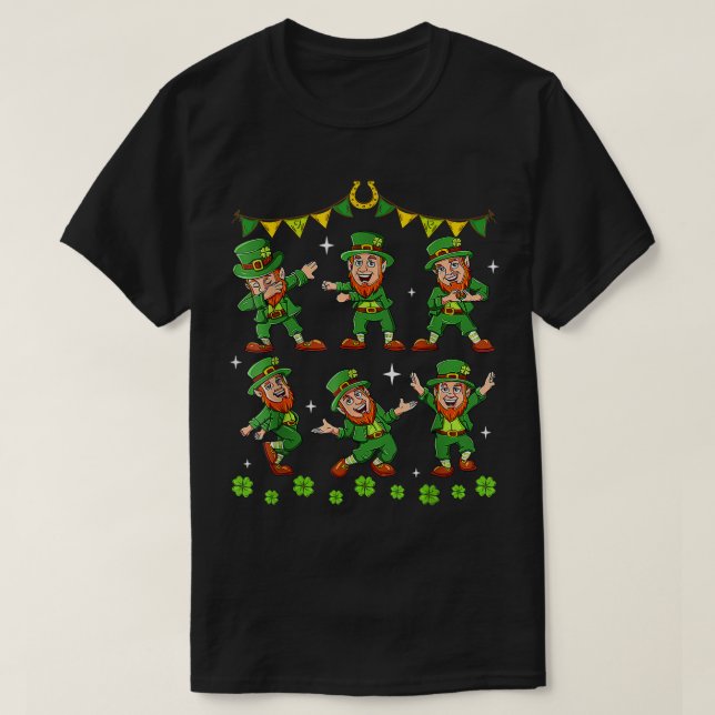 Camiseta Bailando Leprechauns Día de los Patrocinadores Niñ (Diseño del anverso)