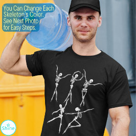Camiseta Bailando Skeleton espeluznante bailarinas divertid