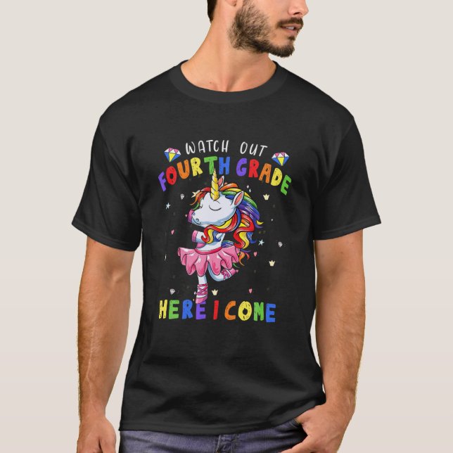 Camiseta Bailando Unicornio Cuidado De Cuarto Grado Aquí Ll (Anverso)