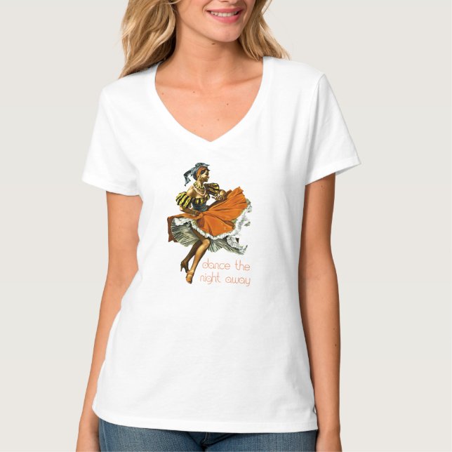 Camiseta Bailar con el bailarín caribeño de la noche (Anverso)