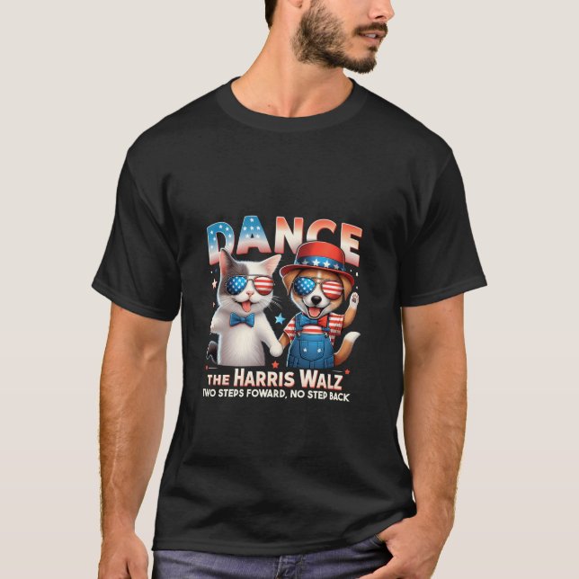 Camiseta Bailar con el famoso gato de Harris Walz (Anverso)