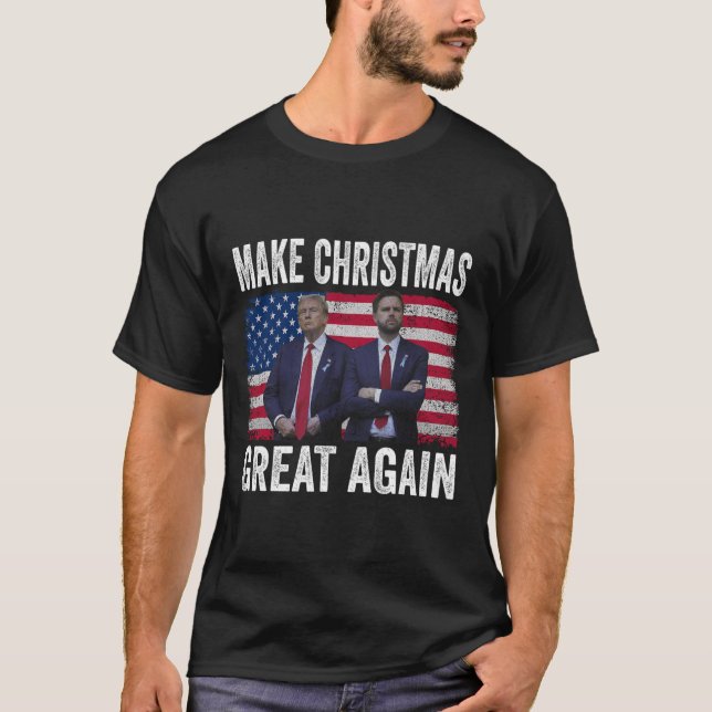 Camiseta Bailar Con Trump Santa Y Dj Vance Hacer Que Los Na (Anverso)