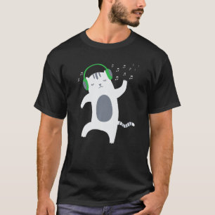 Camiseta Bailar Gato Para Música De Mujeres Hombres