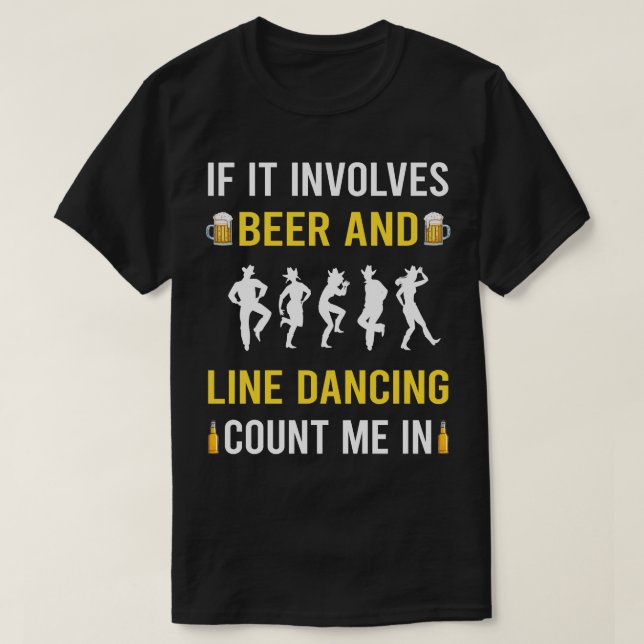 Camiseta Bailarín De Baile De Cerveza Y Línea (Diseño del anverso)